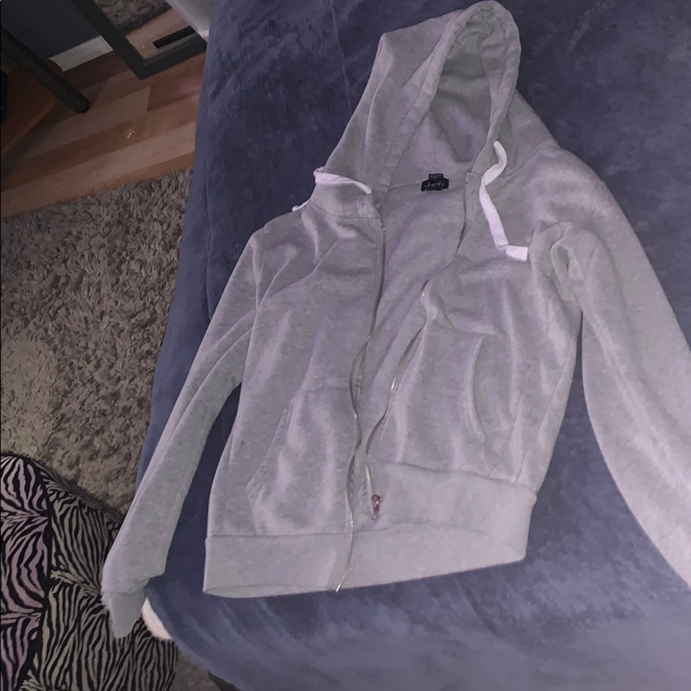 Justice gray zip up sweatshirt